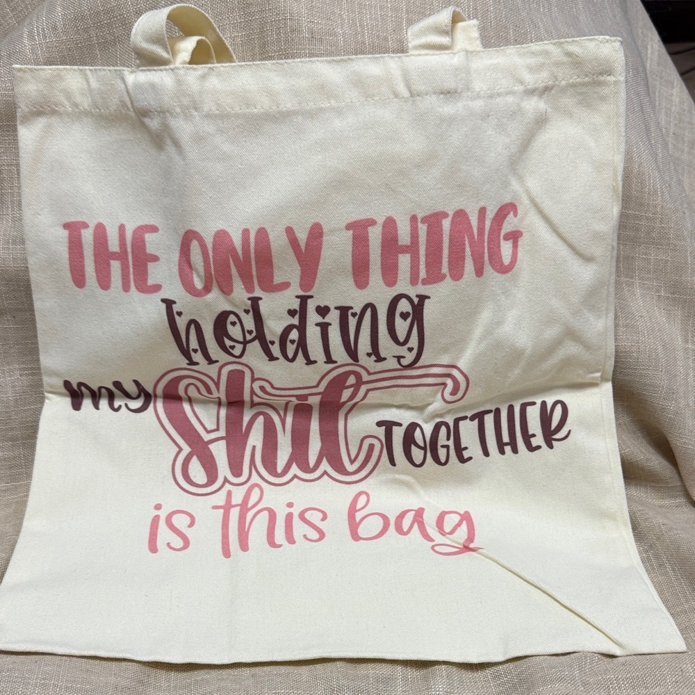 💔💔NOT AVAILABLE💔💔Cream and Pink Tote Bag
